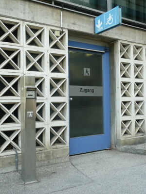 Olympic Ice Sports Center entrance for wheelchair users