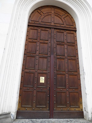 Barrier free automatic door of the entrance to the university